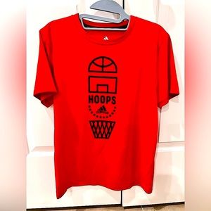 🔥 ADIDAS Climalite Boys Basketball Short Sleeve T-Shirt - Youth L (Size 14/16)